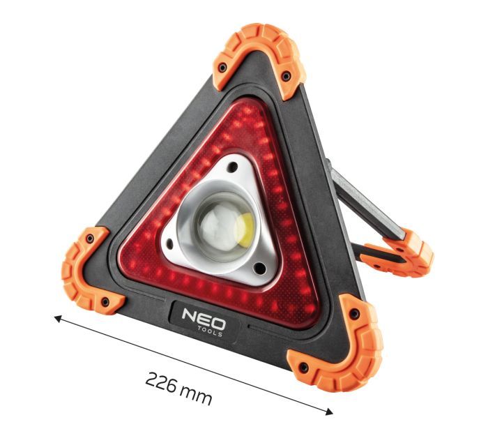 Прожектор на батарейках Neo Tools, трикутний, ААх4, 22x220x45мм , 800лм, 10Вт, 3 функції освітлення, біле/червоне світло