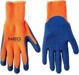 Рукавички робочі Neo Tools, утеплені, латексне покриття, поліестер, р.10, помаранчево сині
