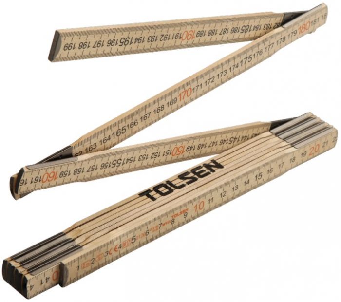 Лінійка Tolsen, складна, дерев'яна 2000мм