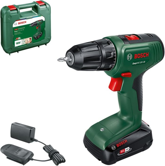 Шурупокрут-дриль акумуляторний Bosch EasyImpact 18V-38 18В 1х2А·год 20·38Нм 0-430·0-1630об·хв кейс ЗП 1.4кг