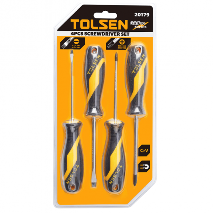 Викрутки Tolsen SL,PH, 110мм, набір 4шт