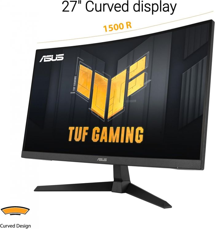 Монітор Asus 27" TUF Gaming VG27VQM1B DVI, 2xHDMI, DP, MM, VA, 280Hz, 1ms, DCI-P3 90%, CURVED, AdaptiveSync