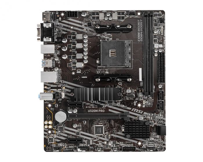 Материнcька плата MSI A520M PRO sAM4 A520 2xDDR4 M.2 HDMI DVI DP mATX