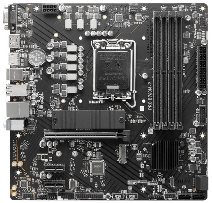 Материнcька плата MSI PRO B760M-P s1700 B760 4xDDR5 M.2 HDMI DP D-Sub mATX