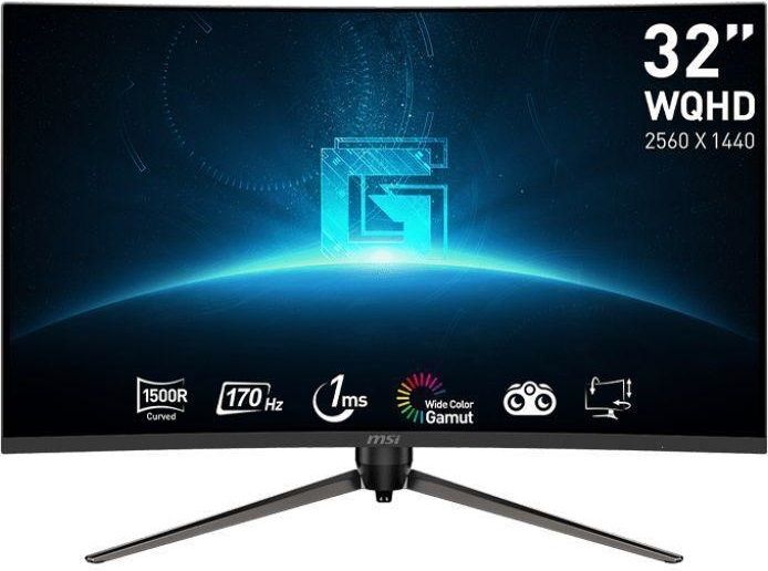 Монітор MSI 31.5" G32CQ5P 2xHDMI, DP, Audio, VA, 2560x1440, 170Hz, 1ms, sRGB 115%, CURVED, AdaptiveSync, HAS