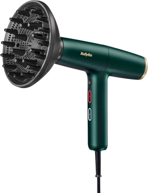 Фен Babyliss Air Power Pro, 1700Вт, 3 режими, дифузор, іоніз-я, хол. обдув, зелений