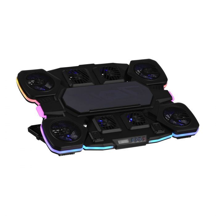 Підставка для ноутбука 2E GAMING CPG-012, до 17.3", 1xUSB-C, LCD/semiconductor cooling pad, RGB, чорний