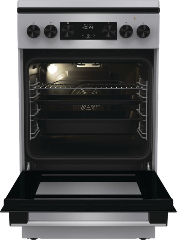 Плита Gorenje комбінована, 70л, 50x60см, дисплей, IconLed, емальовані, нерж
