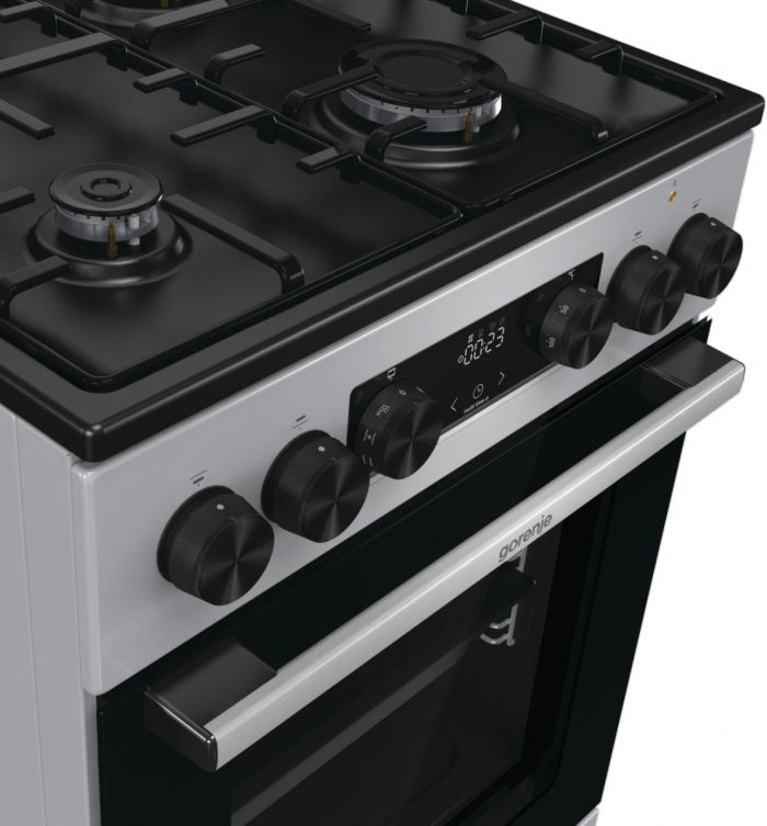 Плита Gorenje комбінована, 70л, 50x60см, дисплей, IconLed, емальовані, нерж