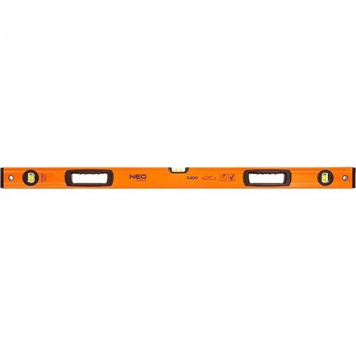 Рівень Neo Tools S 400 алюмінієвий, 100 см, 3 капсули, 2 отвори для рук
