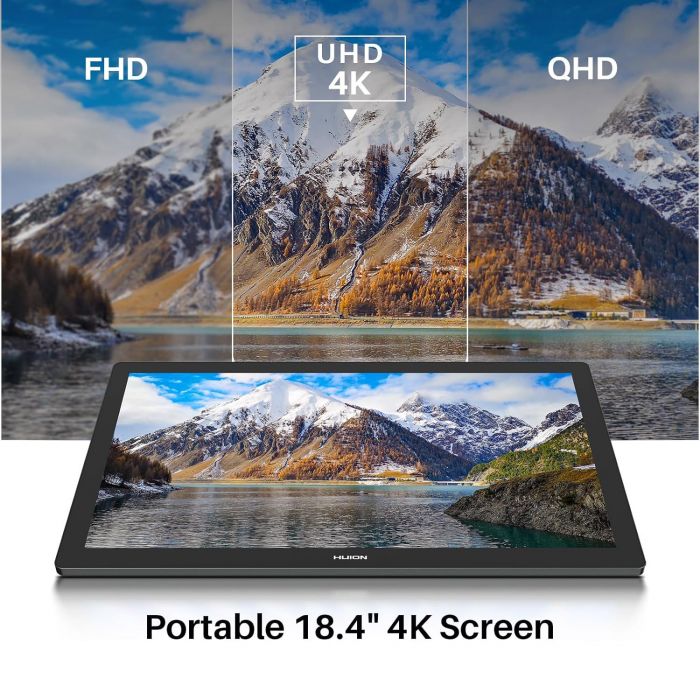 Графічний монітор Huion 19" Kamvas Pro 19,4K  USB-Cх2, 3.5 mini-jack, сірий темний