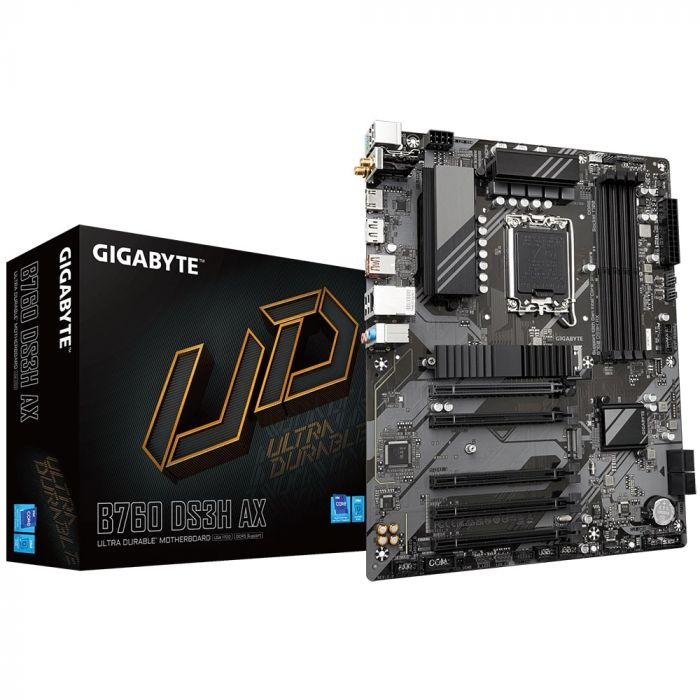 Материнська плата GIGABYTE B760 DS3H AX s1700 B760 4xDDR5 M.2 HDMI DP Wi-Fi ATX