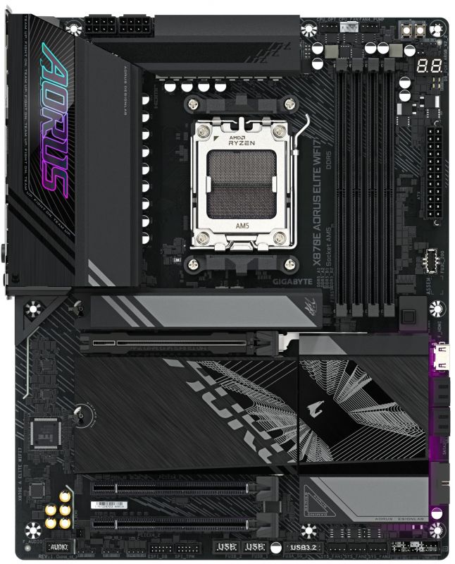 Материнська плата GIGABYTE X870E A ELITE WIFI7 sAM5 X870 4xDDR5 M.2 HDMI Typc-C ATX