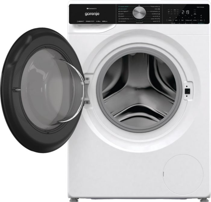 Пральна машина Gorenje фронтальна, 10кг, 1400, A+++, 60см, дисплей, інвертор, пара, Wi-Fi, підсвітка барабану, білий