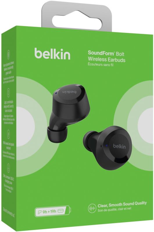 Навушники TWS Belkin Soundform Bolt True Wireless, чорний