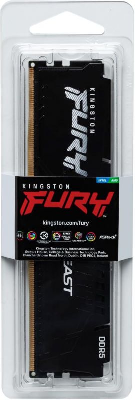 Пам'ять ПК Kingston DDR5 16GB 6000 FURY Beast Black XMP