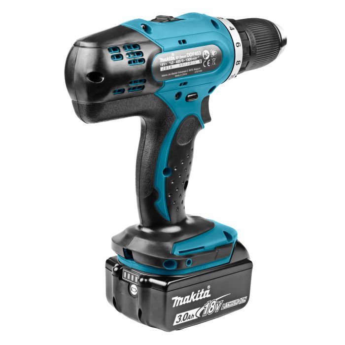 Шурупокрут-дриль акумуляторний Makita DDF453RFE 18B 2х3А·год 42Нм 0-400·0-1300 об·хв кейс 1.8кг