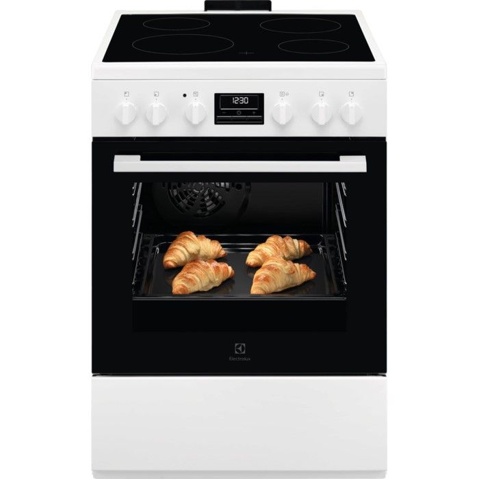 Плита Electrolux електрична склокерамічна, 58л, 60x60см, конвекція, пара, білий