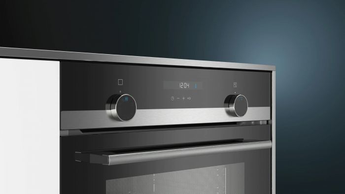Духова шафа Siemens електрична, 66л, A, дисплей, конвекція, телескопічні направляючі, чорний