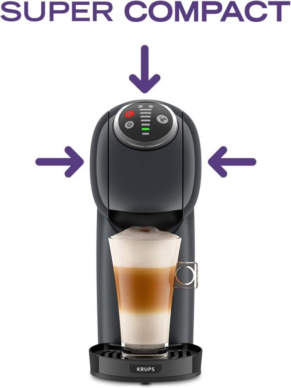 Кавоварка Krups капсульна Dolce Gusto Genio S Plus 0.8л, капсули, сенcорне керування, темно-сірий