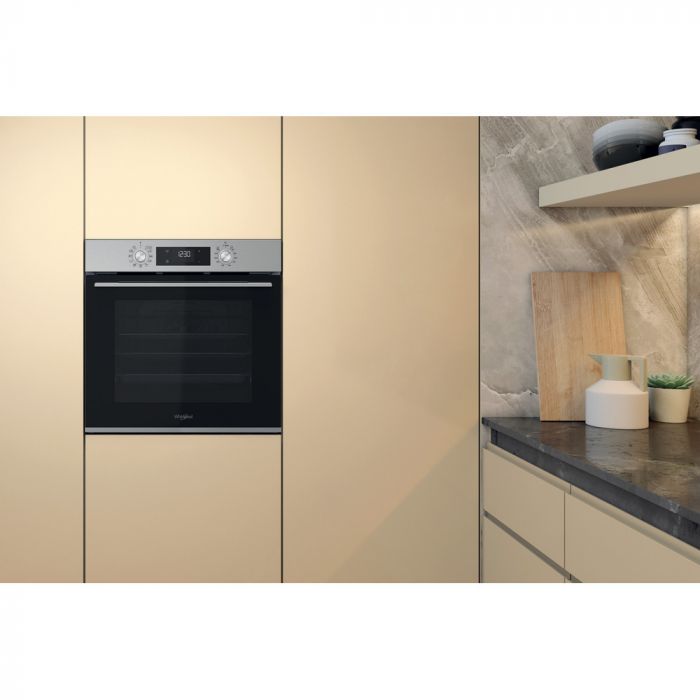 Духова шафа Whirlpool електрична, 71л, A+, дисплей, конвекція, телескопічні напрямні, нерж