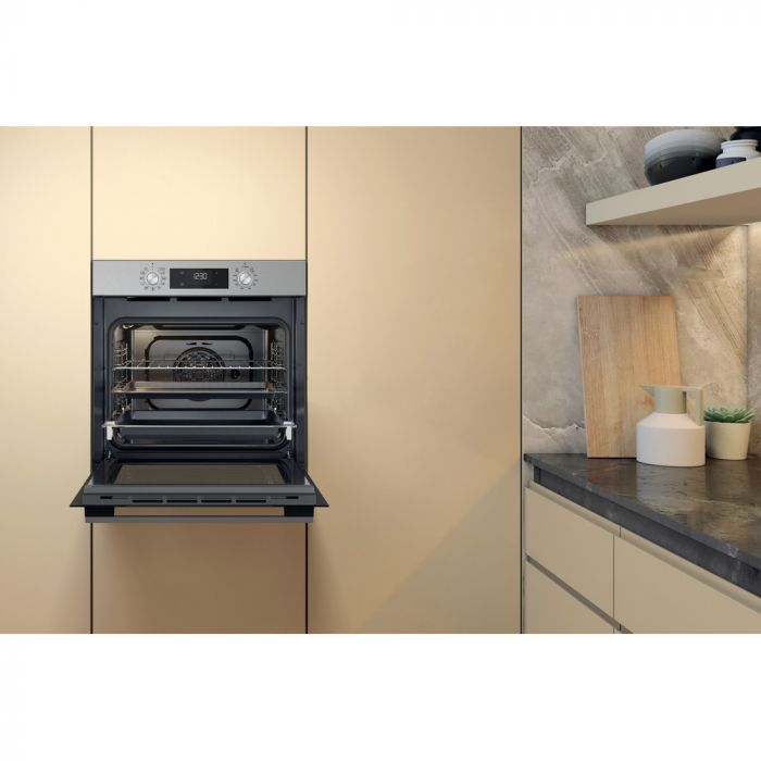 Духова шафа Whirlpool електрична, 71л, A+, дисплей, конвекція, телескопічні напрямні, нерж