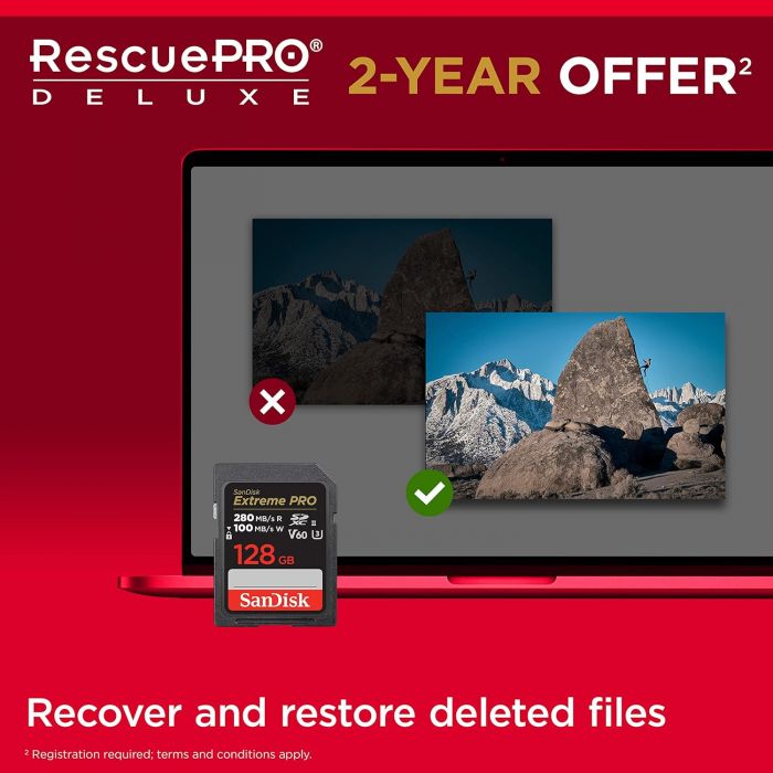 Карта пам'яті SanDisk SD  128GB C10 UHS-II U3 R280/W100MB/s Extreme Pro V60