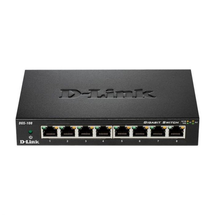 Комутатор D-Link DGS-108 8xGE, Некерований