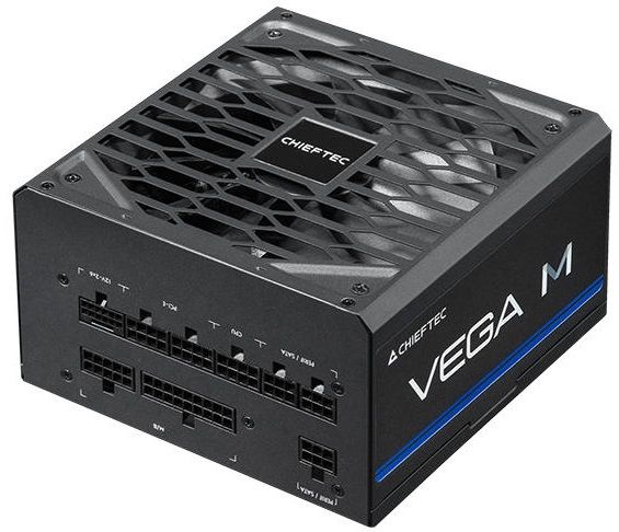 Блок живлення CHIEFTEC Vega M (750W), >90%, 80+ Gold, 135мм FDB, 1xMB 24pin(20+4), 2xCPU 8pin(4+4), 3xMolex, 6xSATA, 4xPCIe 8pin(6+2), 1xPCIe GEN5 16pin, Fully Modular
