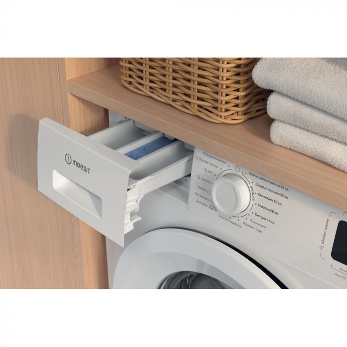 Пральна машина Indesit фронтальна, 6кг, 1000, A+++, 44.6см, дисплей, пара, інвертор, білий