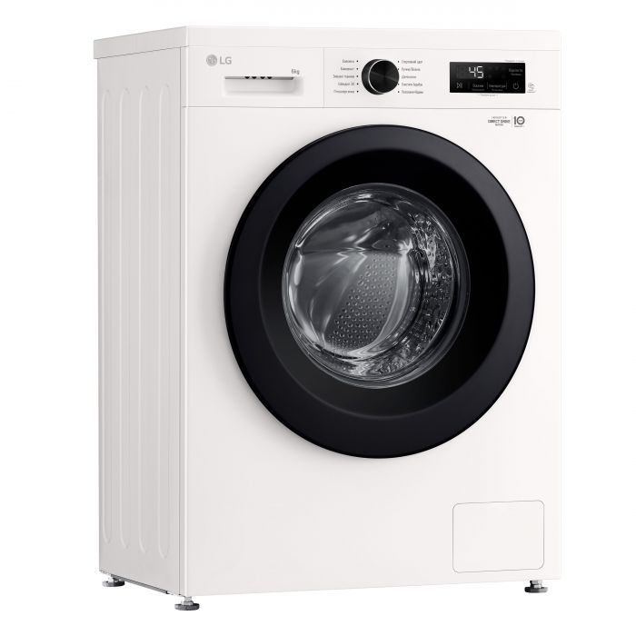 Пральна машина LG фронтальна, 6кг, 1200, A+++, 44см, дисплей, пара, інвертор, білий