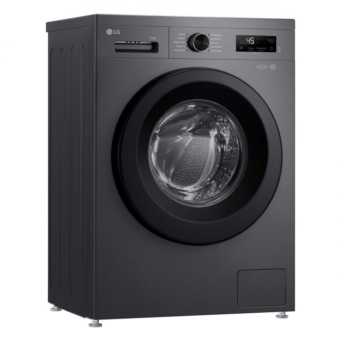 Пральна машина LG фронтальна, 6.5кг, 1200, A+++, 44см, дисплей, пара, інвертор, чорний