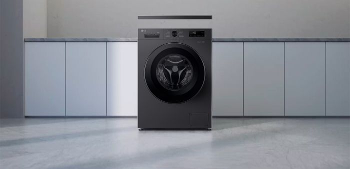 Пральна машина LG фронтальна, 6.5кг, 1200, A+++, 44см, дисплей, пара, інвертор, чорний