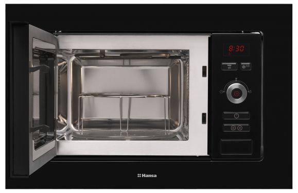 Мікрохвильова піч Hansa вбудовувана, 20л, електр.управл., 800Вт, гриль, дисплей, відкр.кнопкою, чорний