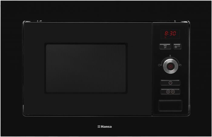 Мікрохвильова піч Hansa вбудовувана, 20л, електр.управл., 800Вт, гриль, дисплей, відкр.кнопкою, чорний