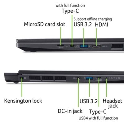 Ноутбук Acer Nitro 14 AN14-41 14.5" WQXGA IPS, AMD R7-8845HS, 32GB, F1TB, NVD4060-8, Lin, чорний
