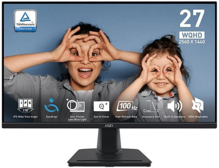 Монітор MSI 27" PRO MP275Q 2xHDMI, DP, MM, IPS, 2560x1440, 100Hz, 1ms, sRGB 100%, AdaptiveSync