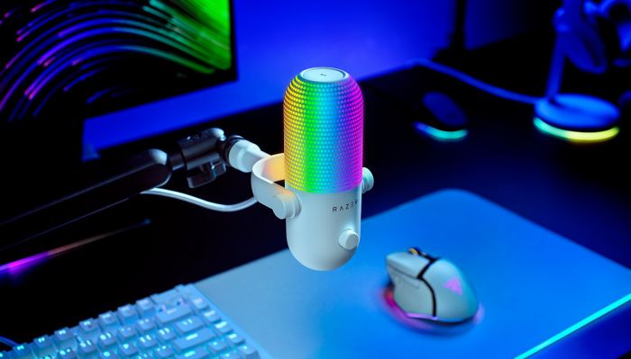 Мікрофон геймінговий Razer Seiren V3 Chroma, Uni, RGB, USB-A, 2м, білий