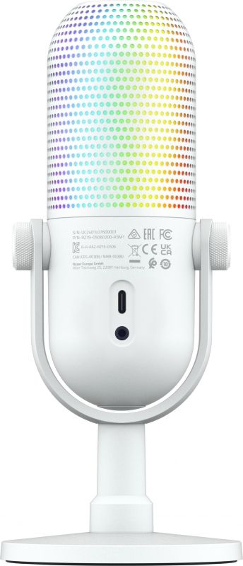 Мікрофон геймінговий Razer Seiren V3 Chroma, Uni, RGB, USB-A, 2м, білий