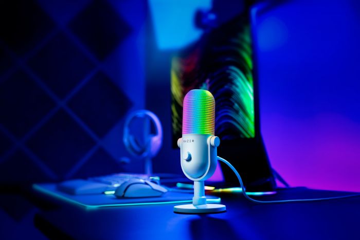Мікрофон геймінговий Razer Seiren V3 Chroma, Uni, RGB, USB-A, 2м, білий