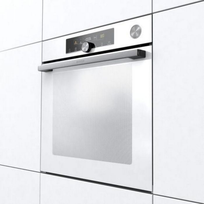 Духова шафа Gorenje електрична, 77л, A+, пара, дисплей, готування на різних рівнях, піроліз, білий