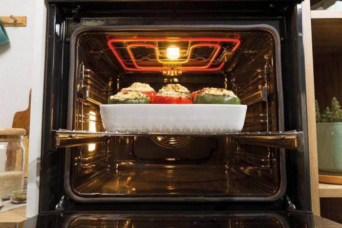 Духова шафа Gorenje електрична, 77л, A+, пара, дисплей, готування на різних рівнях, нерж