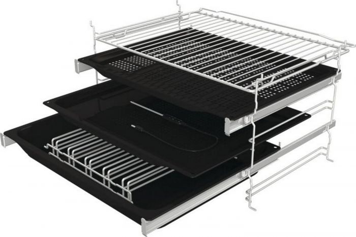 Духова шафа Gorenje електрична, 77л, A+, пара, дисплей, готування на різних рівнях, нерж