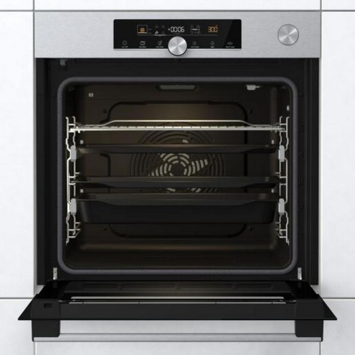 Духова шафа Gorenje електрична, 77л, A+, пара, дисплей, готування на різних рівнях, нерж