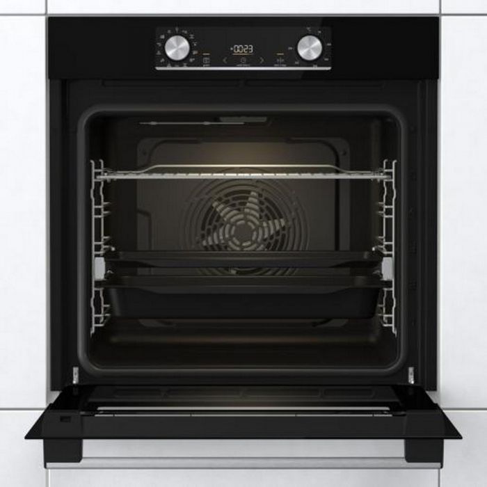 Духова шафа Gorenje електрична, 77л, A+, дисплей, ф-я без додавання жиру, чорний