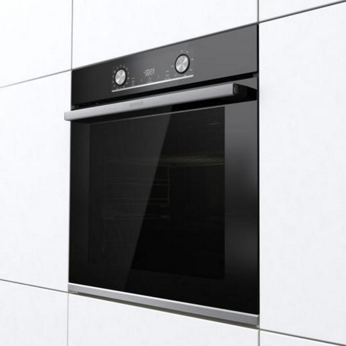 Духова шафа Gorenje електрична, 77л, A+, дисплей, ф-я без додавання жиру, чорний