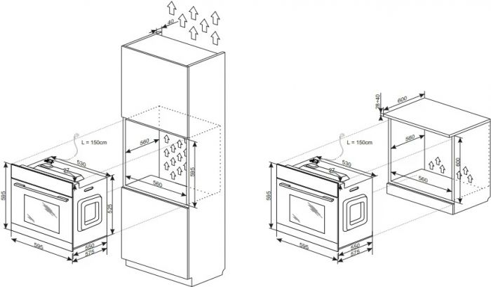 Духова шафа Hansa електрична, 65л, A, дисплей, конвекція, білий