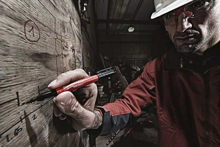 Маркер Milwaukee InkZAll набір 4 шт, синій/червоний/зелений/чорний