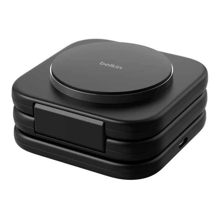 Зарядний пристрій бездротовий Belkin 3в1 Travel Pad Wireless Qi2 15Вт, чорний