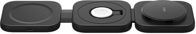 Зарядний пристрій бездротовий Belkin 3в1 Travel Pad Wireless Qi2 15Вт, чорний